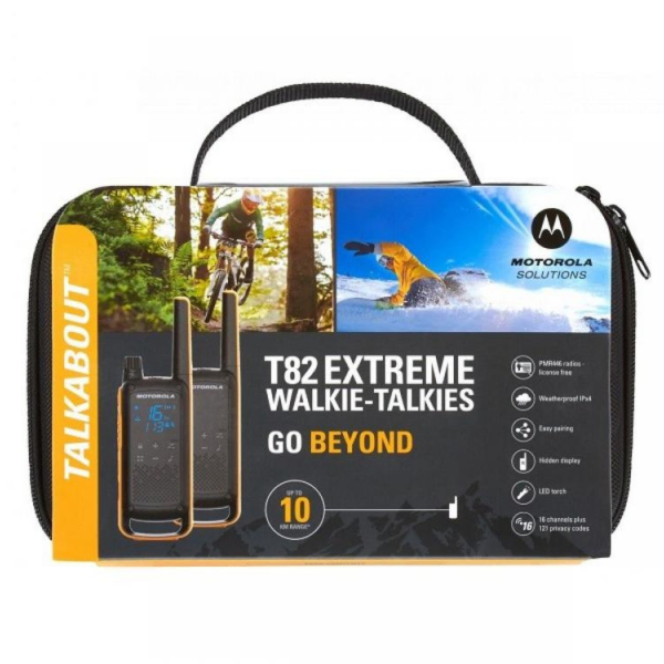 Motorola Talkabout T82 Extreme Walkie Talkies - Go Beyond Twin Pack with Case, Headsets & Mics - Image 4