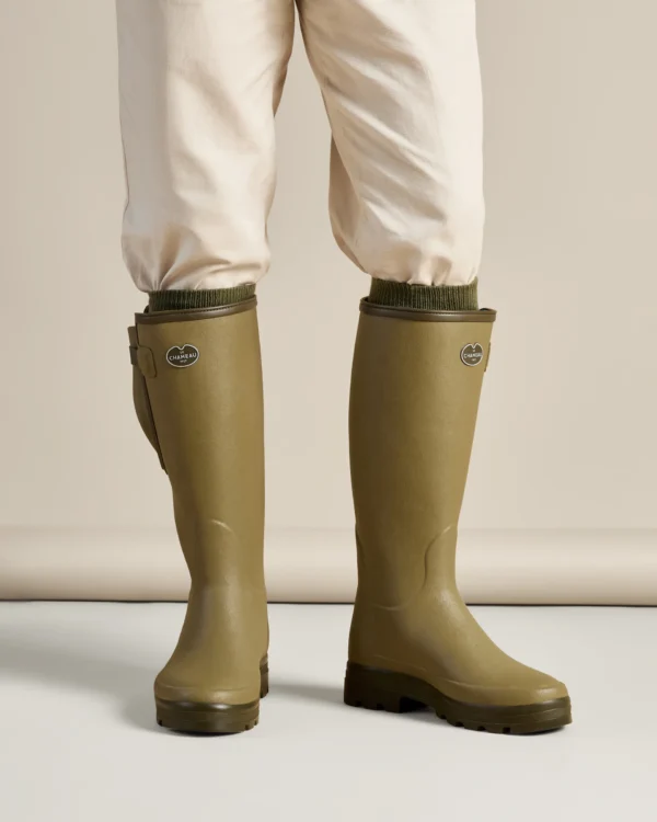 le-chameau-mens-vierzonord-neoprene-lined-wellington-boot-1498-B200-green-model-pair-09 le-chameau-mens-vierzonord-neoprene-lined-wellington-boot-1498-B200-green-model-pair-09