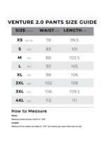 Venture Pant Size Guide