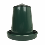 BEC King Feeder 25kg Indoor with green hopper, circular feeding pan and black lid